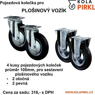 AKCE - sada koleček 3+1 zdarma - průměr 100mm